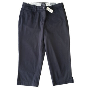 Talbots Pants Womens 4P Petite NEW Perfect Skimmer Black Capris Career Office